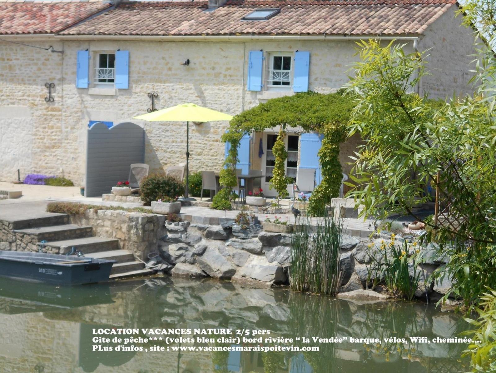 Marais Poitevin Bord Riviere Peche ,Barque, Velos, Wifi, Linge, Cheminee, Cuisine, Terrain De Boules La Taillee Exterior foto